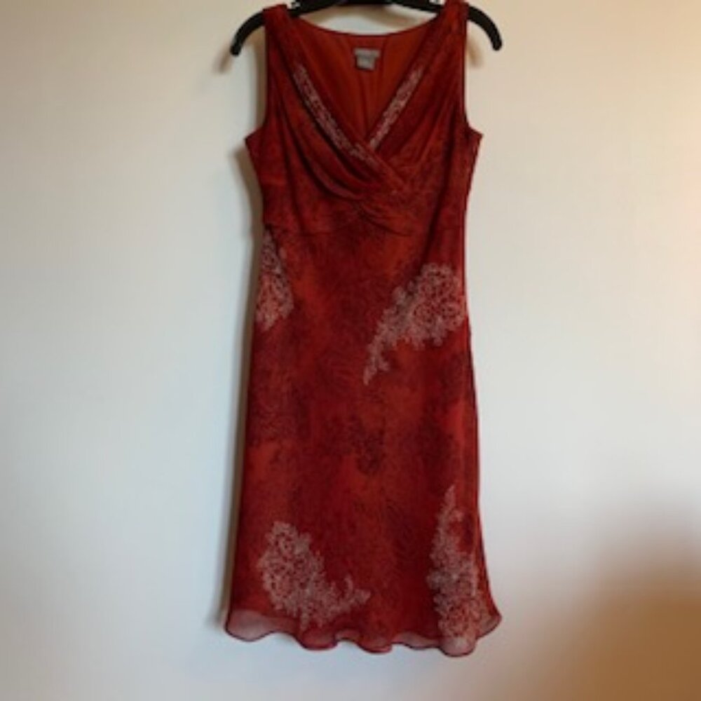 Ann Taylor Chiffon Floral Sleeveless V-Neck Multicolor Dress Size 6P